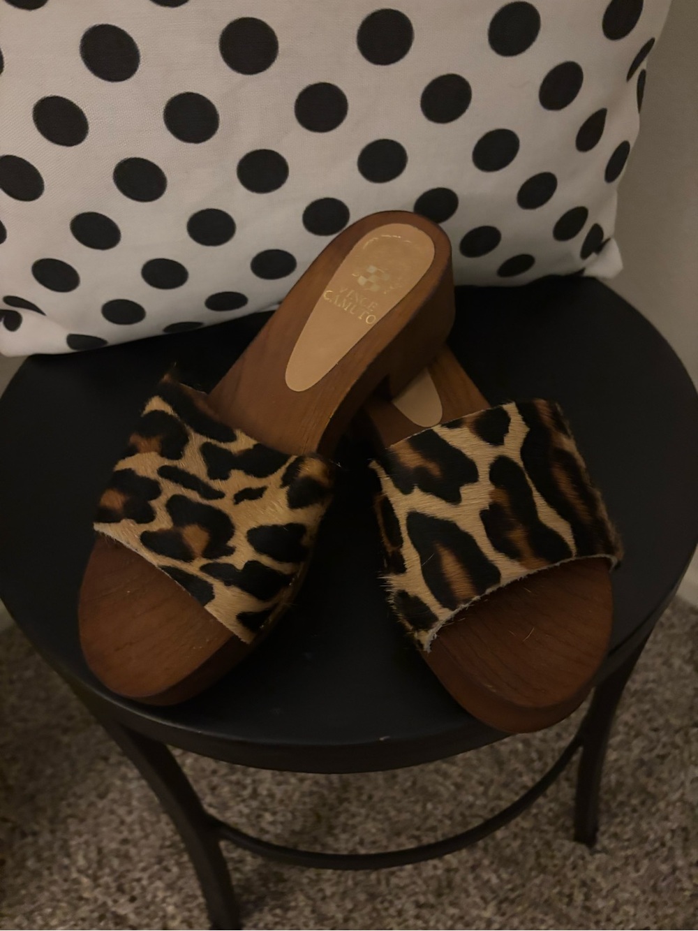 Vice Camuto Leopard Print Slide Sandals - Women
